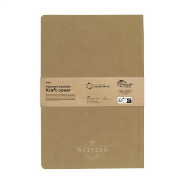 Logotrade promotional items photo of: Paper Notebook GRS Washable Kraft Cover A5