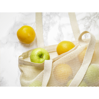 Logo trade promotional giveaways image of: Natura Organic Mesh Shopper (180 g/m²) shopping bag