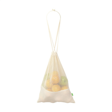Logo trade promotional gift photo of: Natura Organic GOTS Mesh Bag (120 g/m²) fruit bag