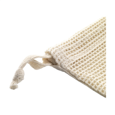 Logo trade promotional item photo of: Natura Organic GOTS Mesh Bag (120 g/m²) fruit bag
