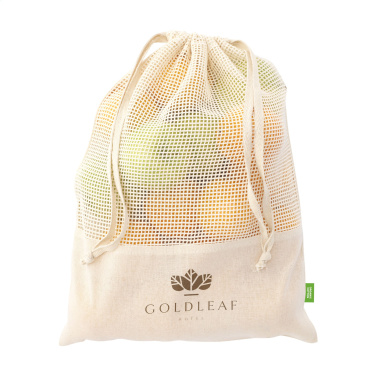 Logotrade promotional giveaway picture of: Natura Organic GOTS Mesh Bag (120 g/m²) fruit bag