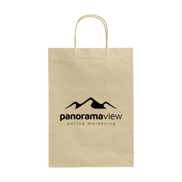 Logo trade promotional gift photo of: Leaf It Bag recycled grass paper (120 g/m²) L