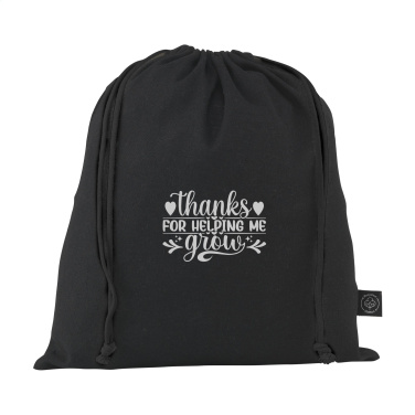 Logo trade promotional merchandise image of: Gift Pouch GRS Recycled Cotton (150 g/m²) M