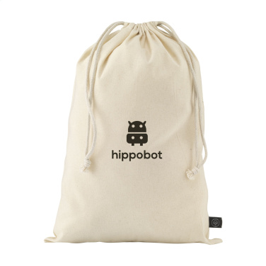 Logotrade corporate gifts photo of: Gift Pouch Natural GRS Recycled Cotton (150 g/m²) L