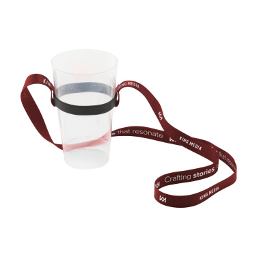 Logo trade corporate gift photo of: Lanyard Sublimation RPET 1.5 cm with Cup holder