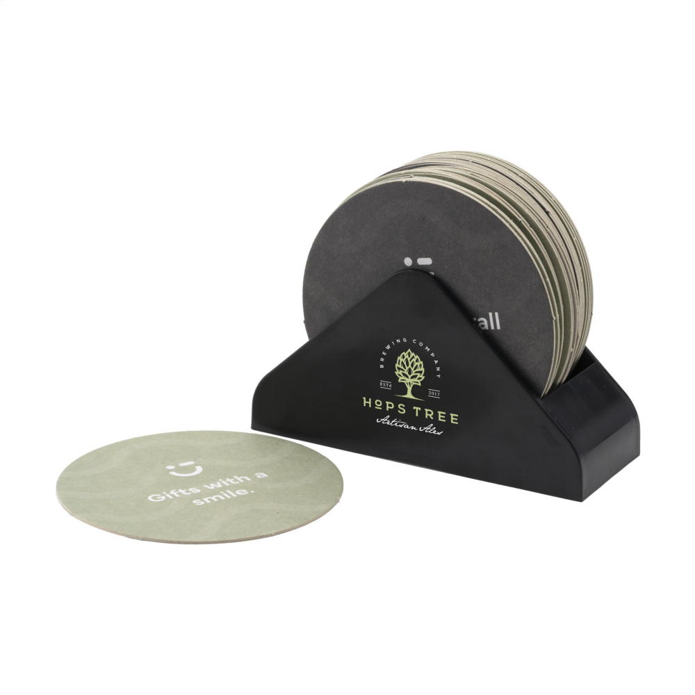 Logo trade promotional merchandise picture of: Recycled Holder Beer Coasters