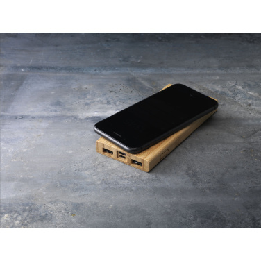 Logotrade promotional item image of: Bamboo 8000 Wireless Powerbank wireless charger
