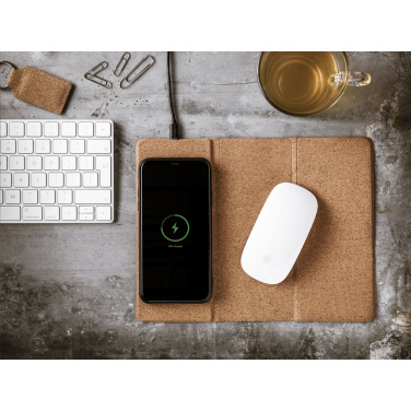 Logo trade promotional products picture of: Cork Wireless Charging Mousepad