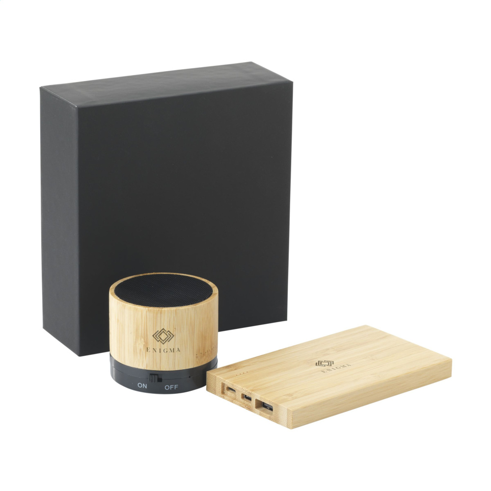 Logo trade promotional product photo of: PowerBox Bamboo gift set