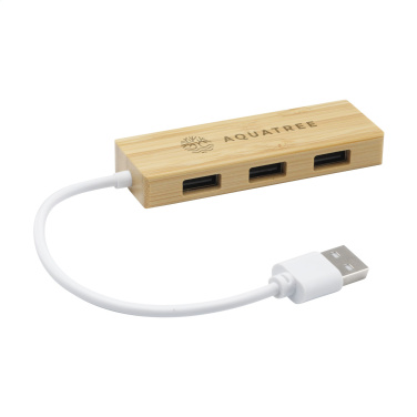 Logo trade promotional items picture of: Bamboo USB Hub