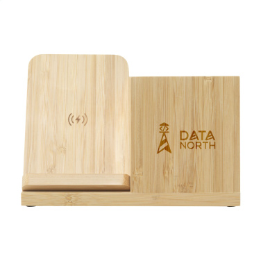 Logotrade promotional items photo of: Bamboo Boss 15W charger/pen holder