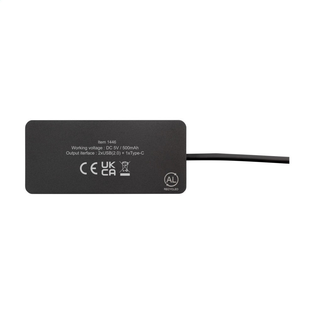 Logo trade business gifts image of: Tecco GRS Recycled Alu USB Hub