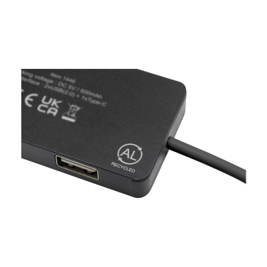 Logo trade promotional gifts image of: Tecco GRS Recycled Alu USB Hub