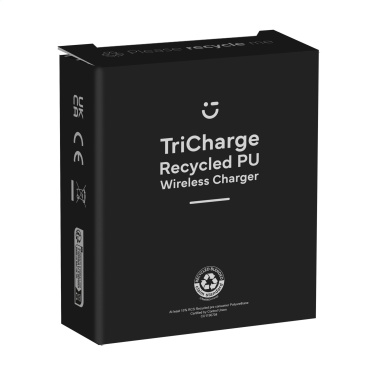 Logo trade corporate gifts image of: TriCharge RCS  Recycled PU Wireless Charger