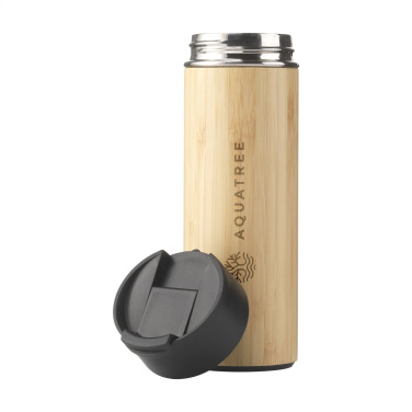 Logo trade promotional item photo of: Sakura 360 ml bamboo thermo bottle/thermo cup