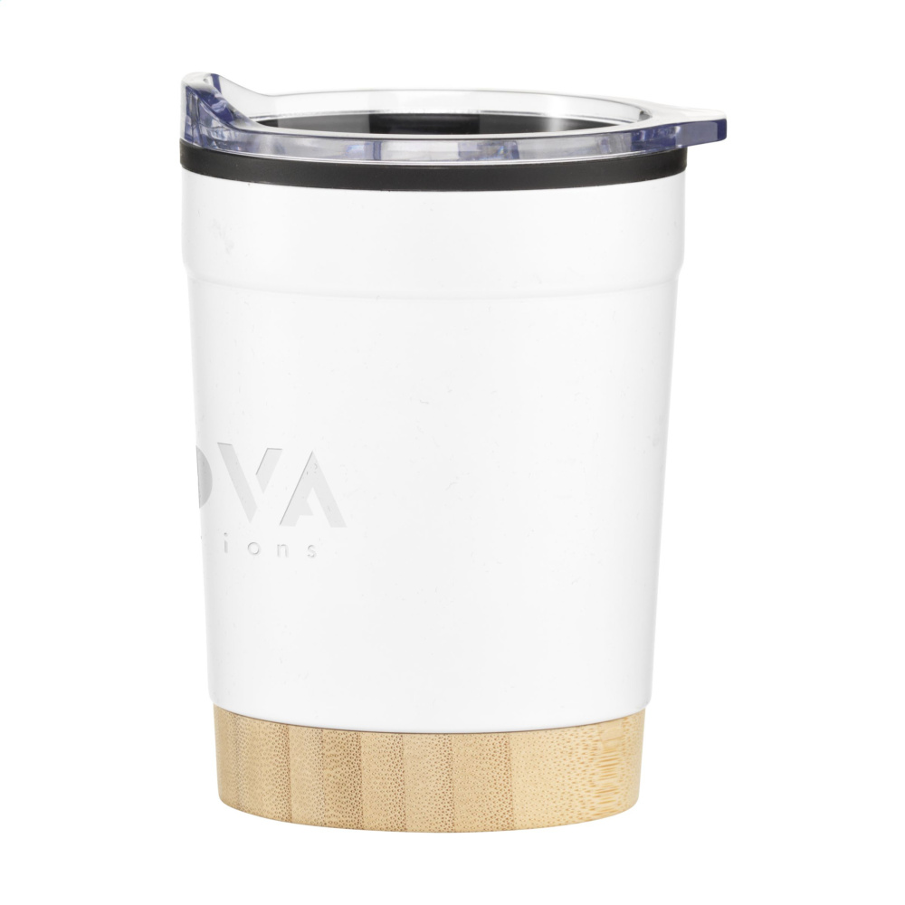 Logotrade promotional gift image of: Kobe Bamboo RCS Recycled Steel 350 ml coffee cup