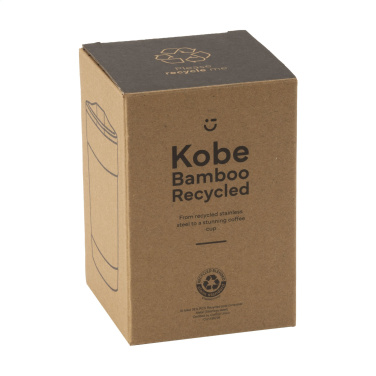 Logo trade business gifts image of: Kobe Bamboo RCS Recycled Steel 350 ml coffee cup