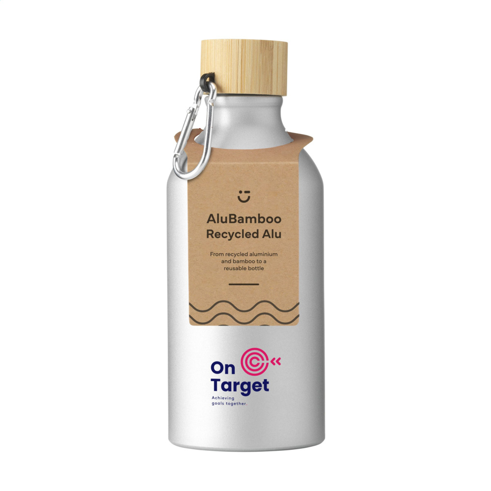 Logotrade promotional giveaways photo of: AluBamboo GRS Recycled Alu 500 ml water bottle