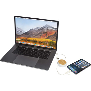 Logo trade promotional products picture of: Chechia 5-in-1 recycled plastic 100 cm retractable data sync and 45W fast charge cable