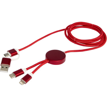 Logotrade promotional merchandise picture of: Alasia 5-in-1 recycled aluminium and plastic 150 cm data sync and 27W fast charge cable