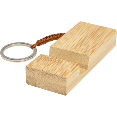 Logotrade promotional merchandise photo of: Bosona bamboo phone holder with keychain