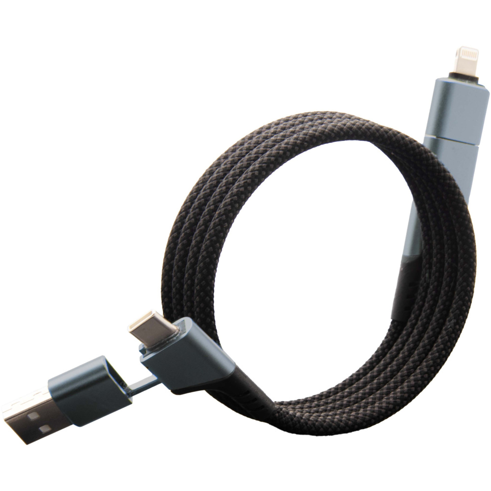 Logotrade business gift image of: SCX.design C52 100W 4-in-1 rPET magnetic ultra fast charging cable 