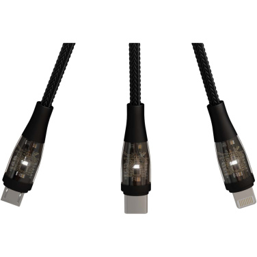 Logo trade promotional merchandise photo of: SCX.design C50 5-in-1 fast charging 100W/5A cable with digital display