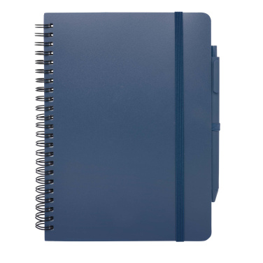 Logo trade promotional giveaways image of: Thalaasa A5 ocean-bound hard cover notebook with ballpoint pen (black ink)