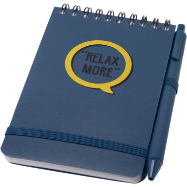 Logo trade promotional giveaways picture of: Thalaasa A6 hard cover ocean-bound notebook with ballpoint pen (black ink)