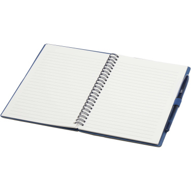Logo trade promotional giveaway photo of: Slate reusable soft cover notebook and pen set (black ink)
