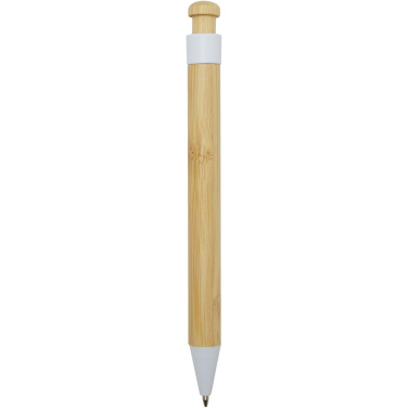 Logotrade promotional product image of: Rattan bamboo and recycled plastic ballpoint pen (black ink)