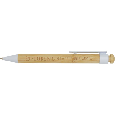 Logo trade corporate gifts picture of: Rattan bamboo and recycled plastic ballpoint pen (black ink)