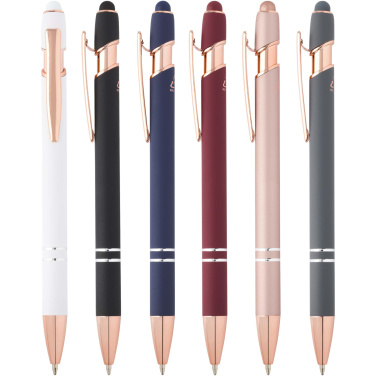 Logo trade promotional gift photo of: Nanna ballpoint pen with rose gold finish (black ink)