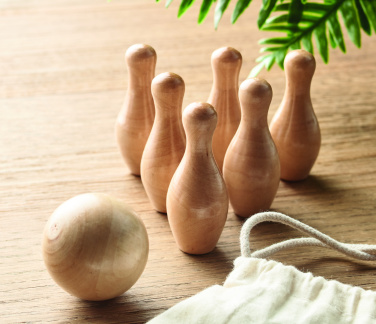 Logo trade promotional product photo of: Mini pine wood bowling set