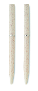 Logotrade promotional giveaway picture of: Wheat straw/ABS twist pen set