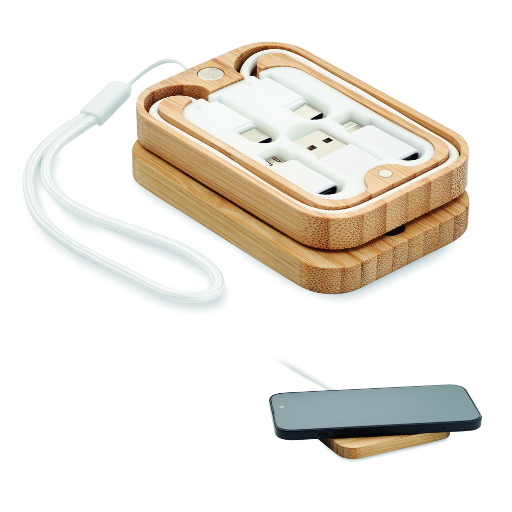 Logo trade advertising product photo of: 15W wireless charger in bamboo