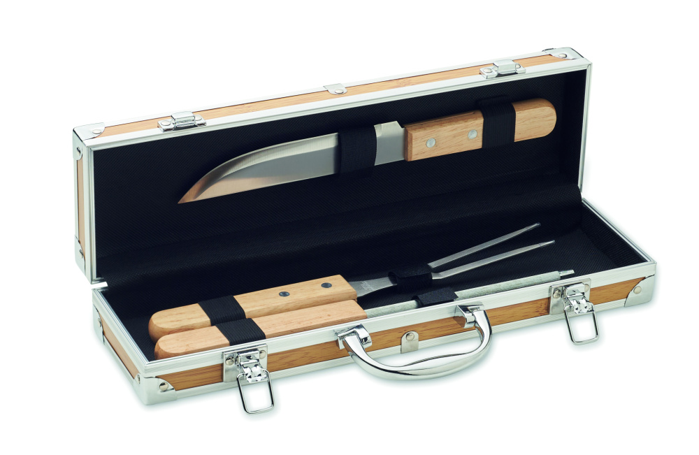 Logo trade business gifts image of: Stainless steel barbecue tools