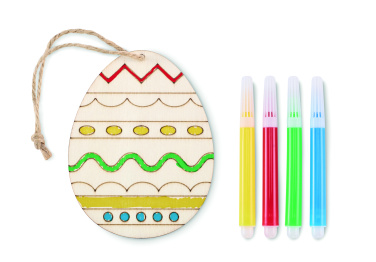 Logo trade advertising products image of: Wooden egg painting set