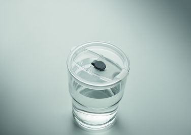 Logo trade promotional gifts picture of: Glass tumbler with straw 400ml