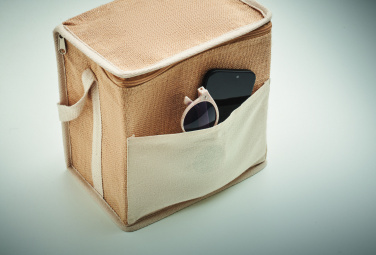 Logotrade promotional item image of: Jute and canvas cooler bag 3L