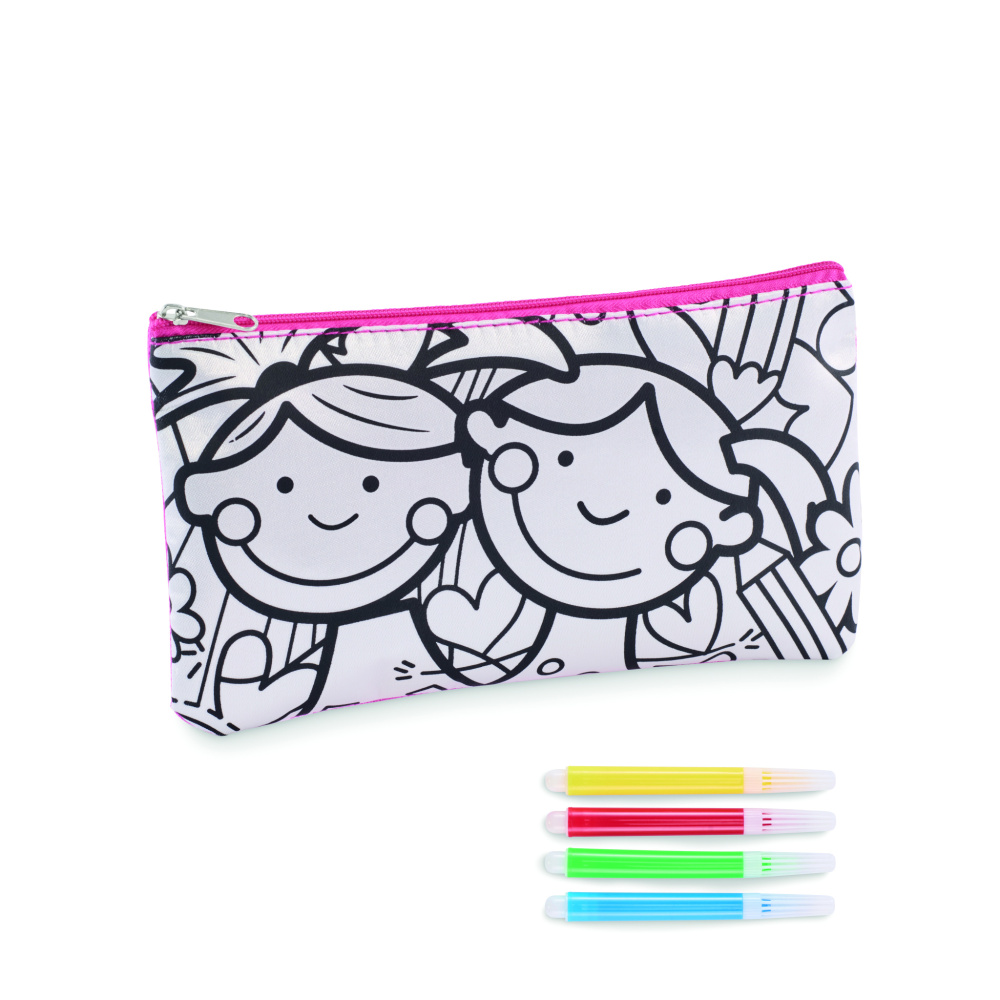 Logo trade business gifts image of: Pencil case with markers