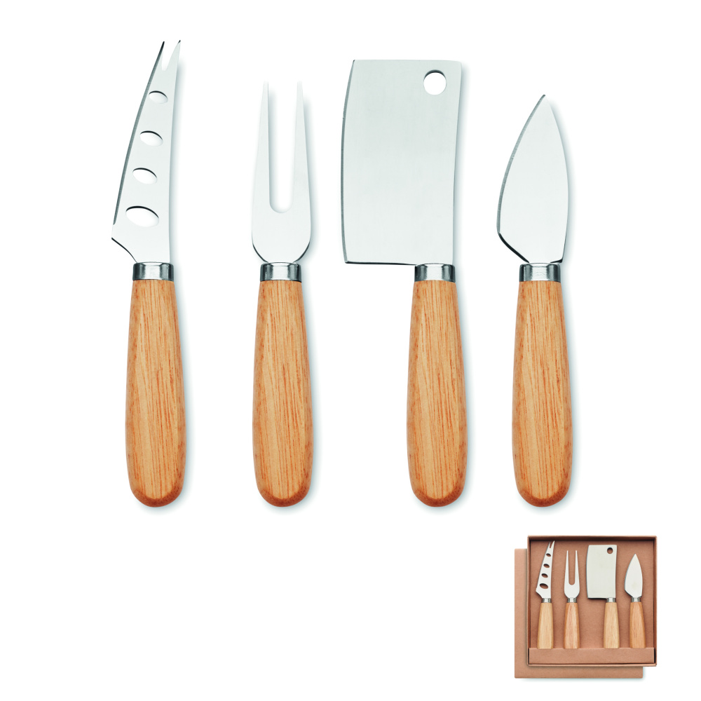 Logo trade promotional merchandise image of: Set of 4 cheese knives