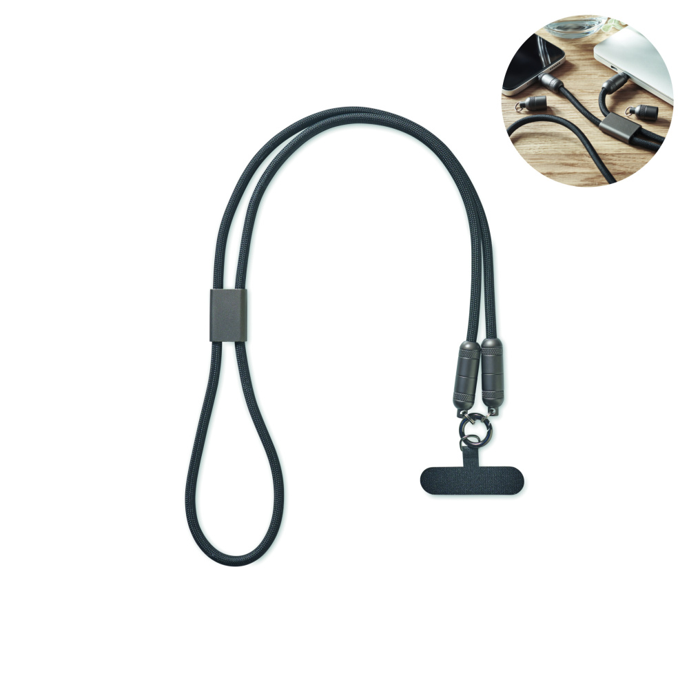 Logo trade promotional giveaways picture of: 60W phone holder lanyard cable
