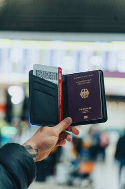 Logotrade promotional giveaway image of: Trackmate RCS rpolyester passport holder worldwide locating