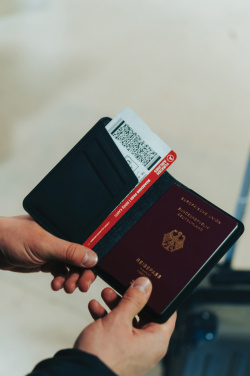 Logotrade promotional products photo of: Trackmate RCS rpolyester passport holder worldwide locating