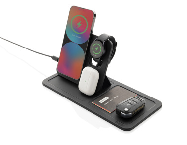 Logotrade promotional gifts photo of: Swiss Peak 3 in 1 RCS recycled PU wireless charger desk tray