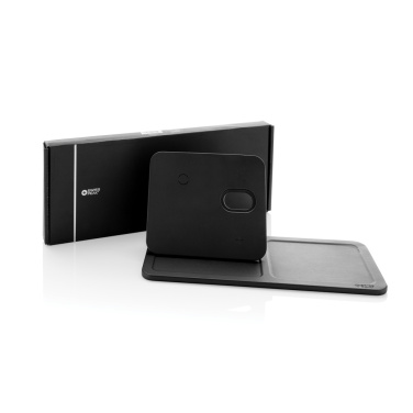 Logotrade promotional giveaway picture of: Swiss Peak 3 in 1 RCS recycled PU wireless charger desk tray