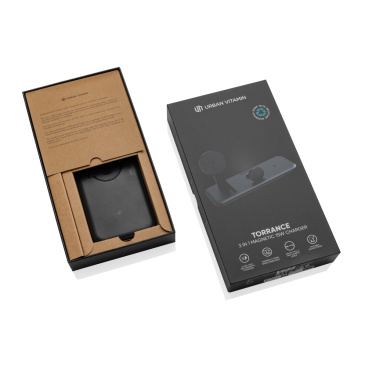 Logo trade promotional merchandise picture of: Urban Vitamin Torrance 3 in 1 magnetic 15W charger
