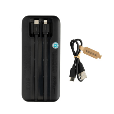 Logo trade promotional giveaway photo of: Turbopack RCS rplastic powerbank 10.000 integrated cables