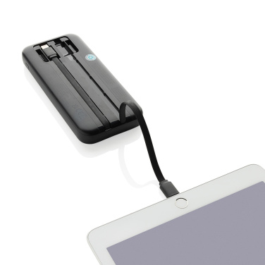 Logo trade advertising products image of: Turbopack RCS rplastic powerbank 10.000 integrated cables